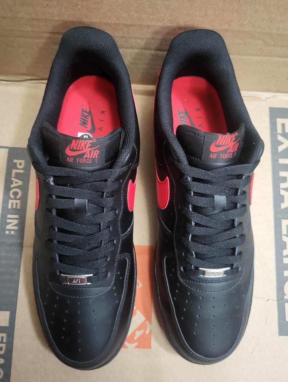 Nike Air Force 1 '07 Black/Red/Bred Men Size 13 - Picture 6 of 15